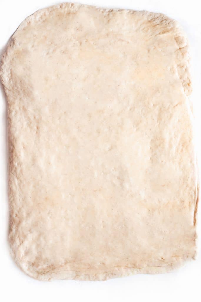 dough rolled out flat