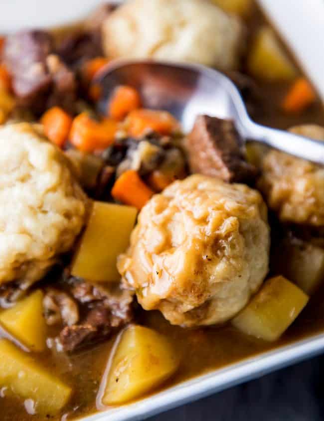 stew and dumplings