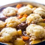 suet dumplings on top of stew