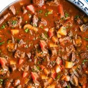 overhead shot of Dutch Oven Beef Stew