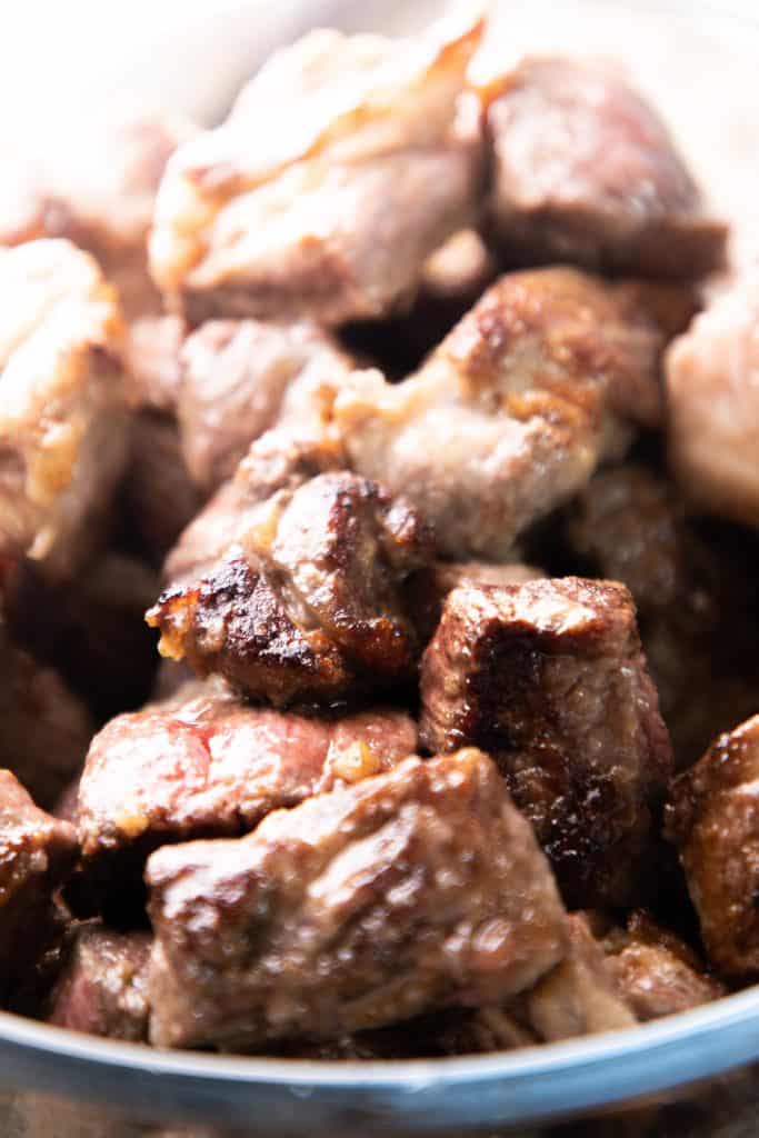 chunks of browned beef