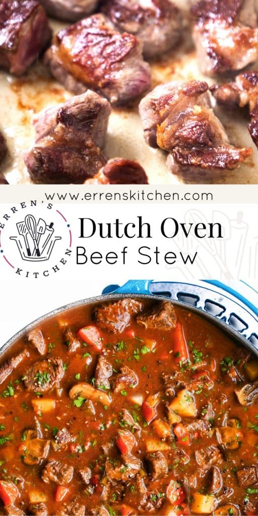 homemade beef stew in a dutch oven