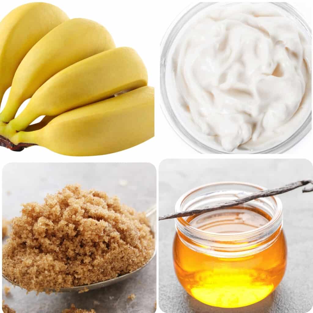 bananas, sour cream, brown sugar, and vanilla extract