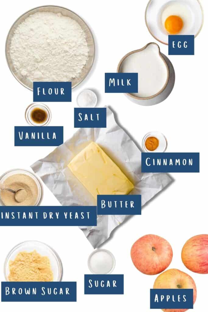all of the ingredients for this recipe laid out on a table.
