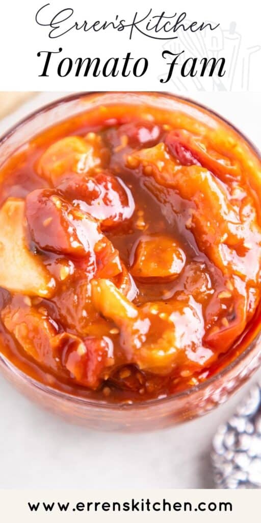 a jar of homemade tomato jam