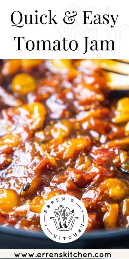 a pan of tomato jam cooking
