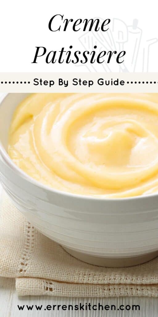 Pastry Cream {Creme Patissiere} swirled into a bowl