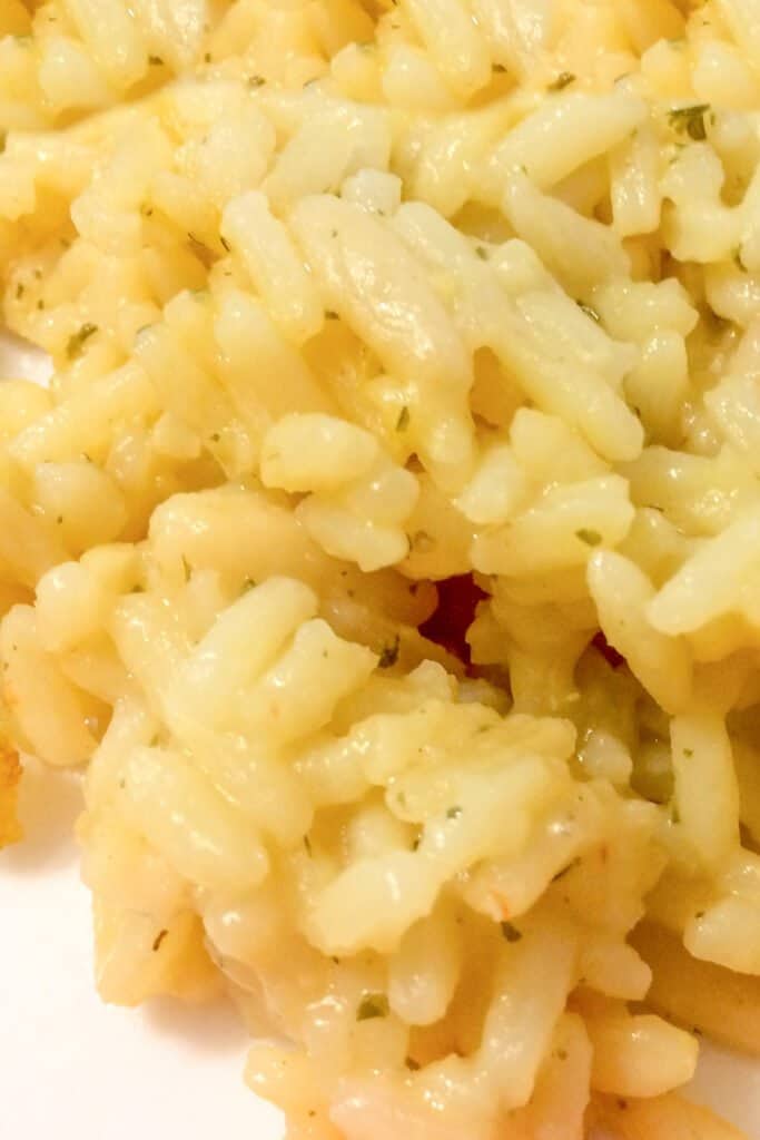 a close up of cooked rice