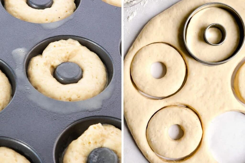 cake donut batter and yeast donut dough cut out