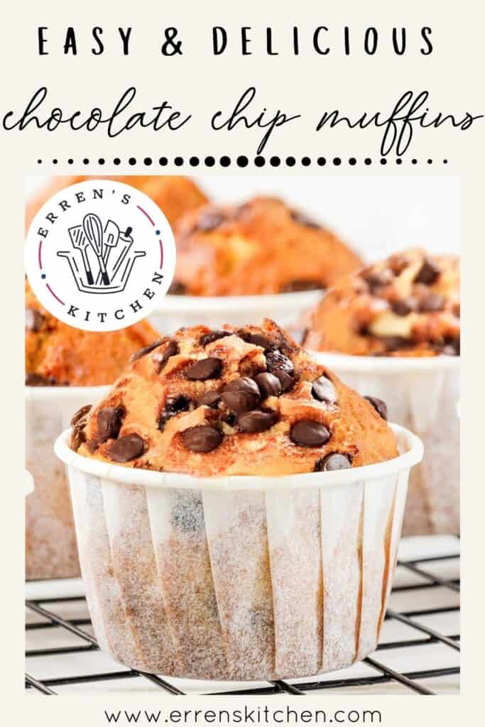 a Chocolate Chip Muffin on a cooling rack
