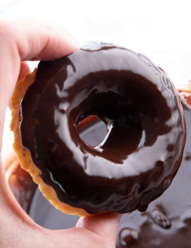 freshly dipped Chocolate Frosted Donut