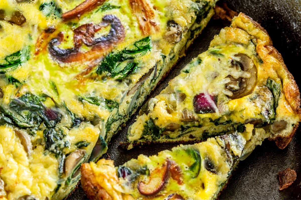 Easy Spinach Mushroom Frittata - Erren's Kitchen