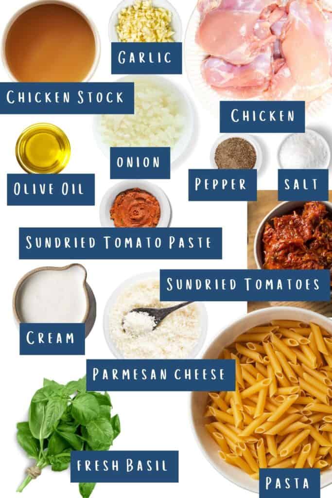 all of the ingredients for this recipe laid out on a table.