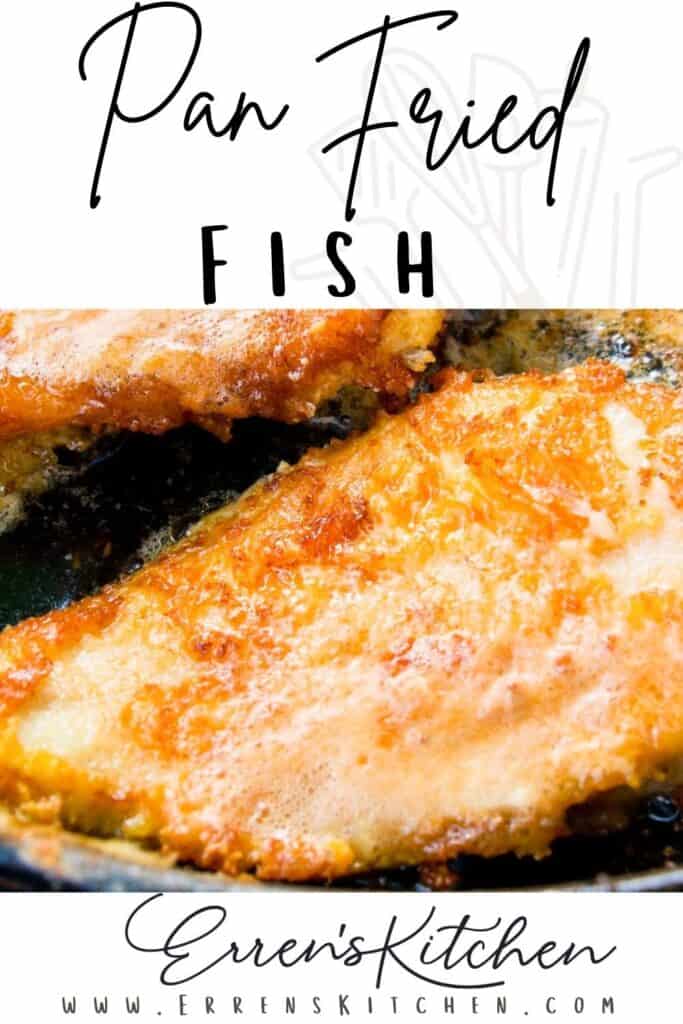 breaded fish frying in a pan