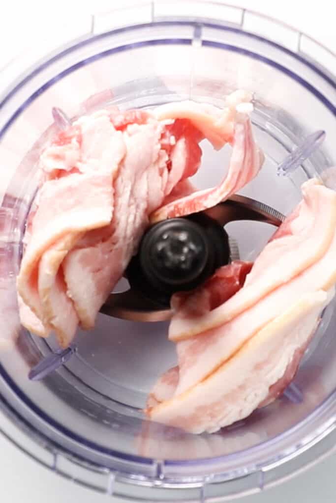 Bacon in a food processor