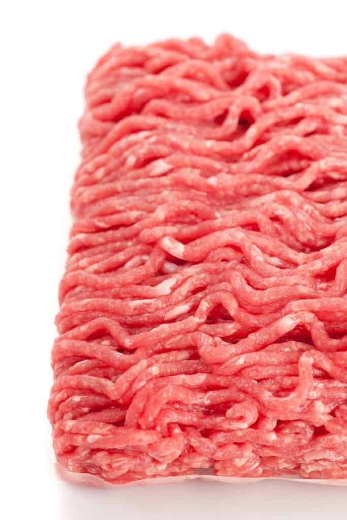 ground beef with a white background