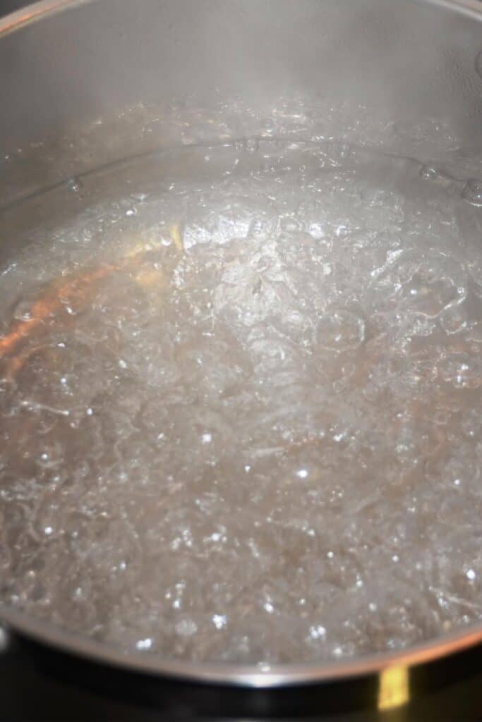 simple syrup cooking in a pot