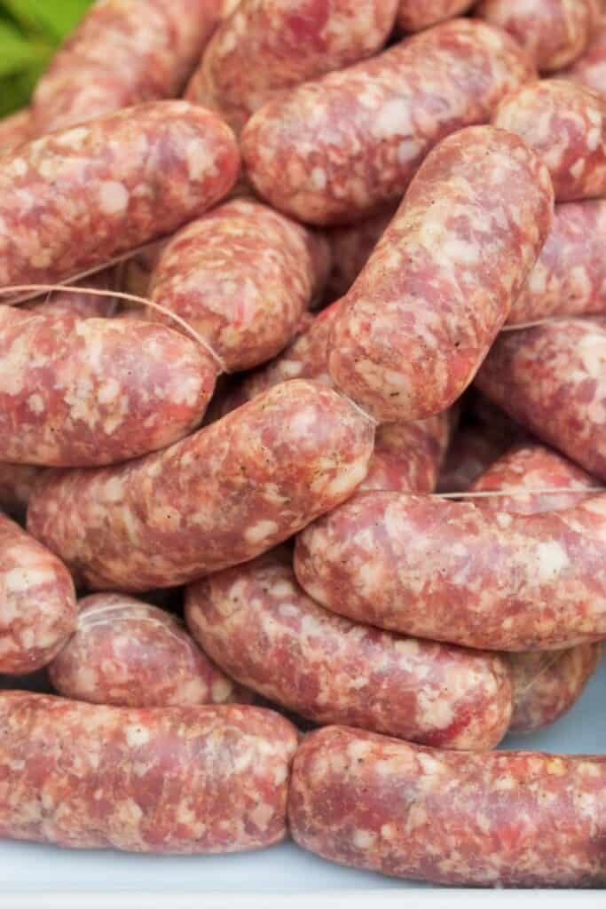 a file of raw Italian sausage