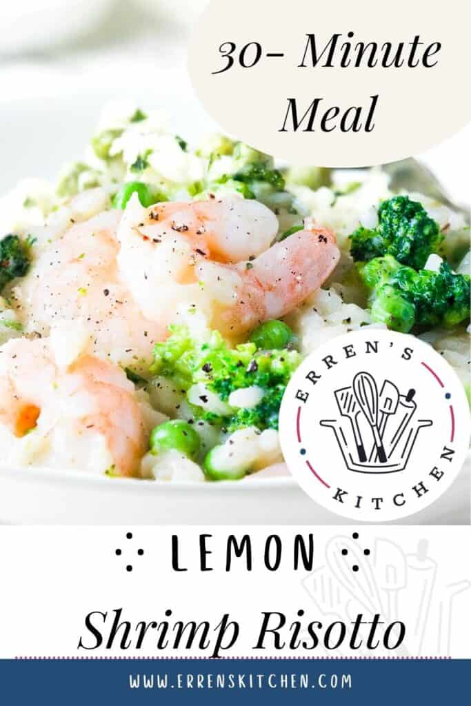 A close up image of Easy Lemon Shrimp Risotto