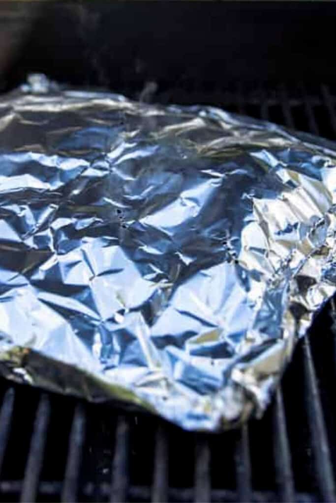 a packet of foil on the grill