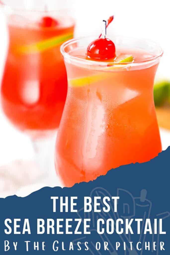 two sea breeze cocktails in cocktail glasses
