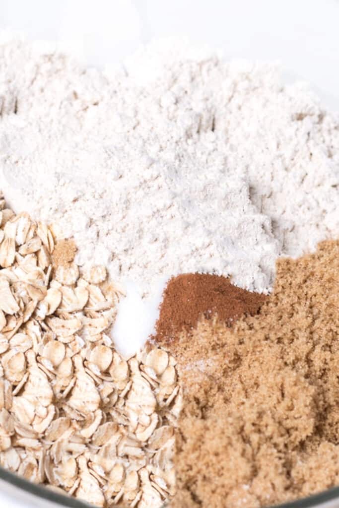 the dry ingredients in a mixing bowl
