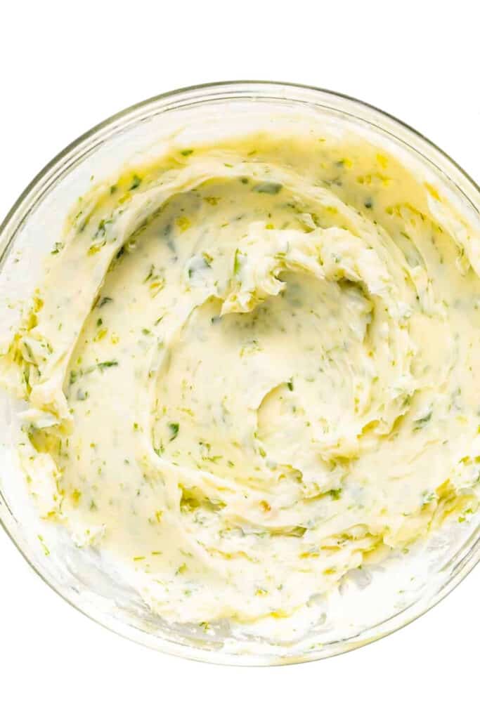 the butter mixture in a bowl