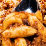 a spoon serving a Oatmeal Apple Crisp