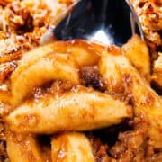 a spoon serving a Oatmeal Apple Crisp