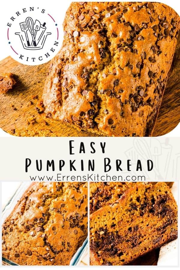 two photos pf the baked pumpkin bread