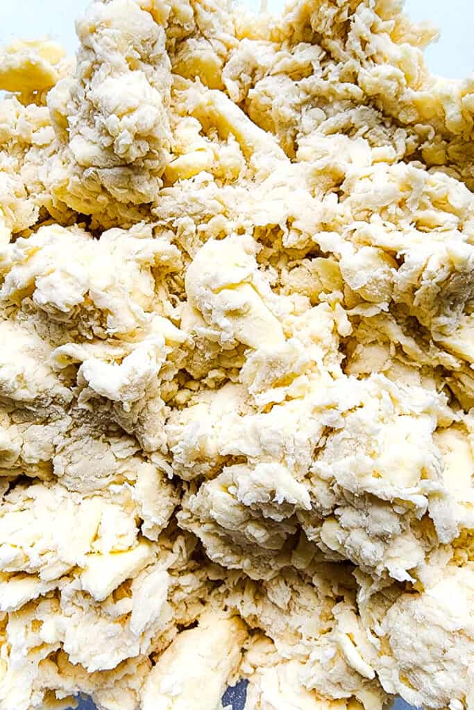 the dough with chunks of butter showing
