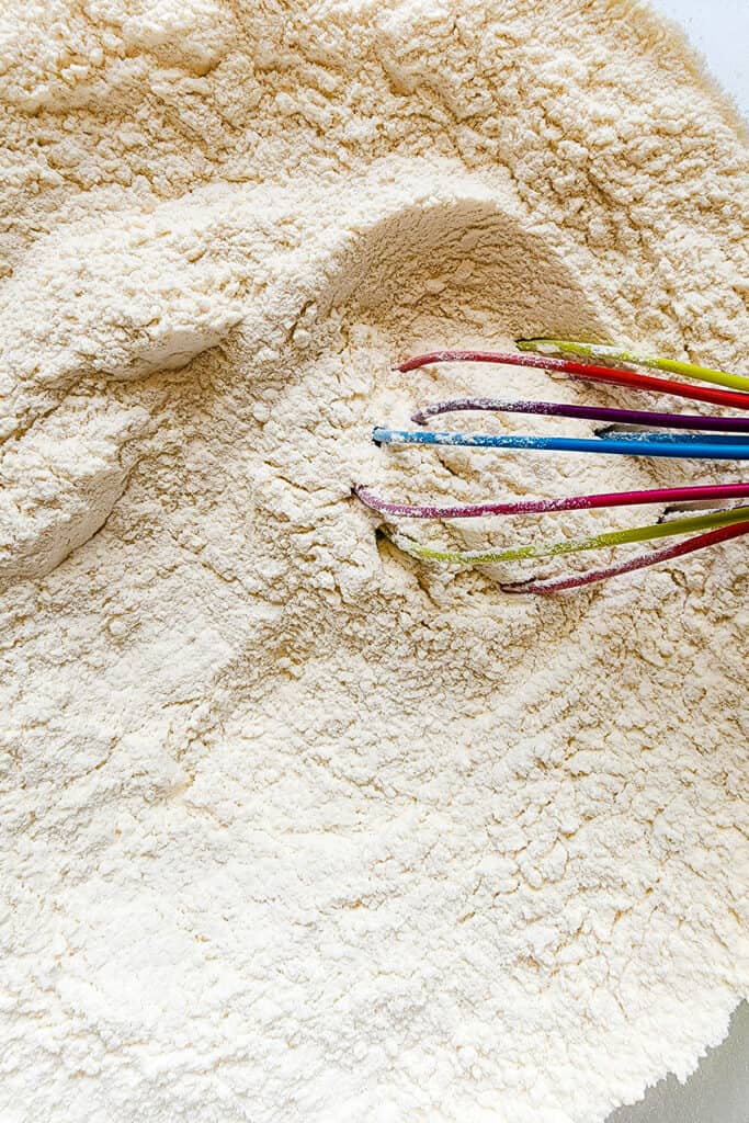 the flour mixture in a bowl