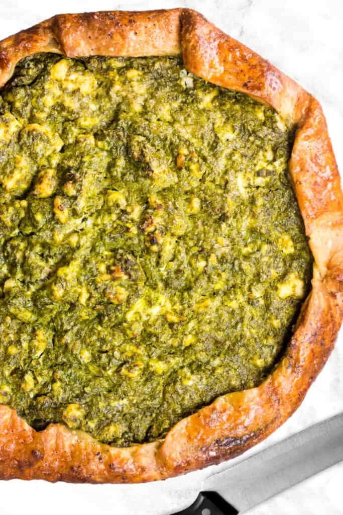 A Savory Galette with a spinach filling and crispy crust