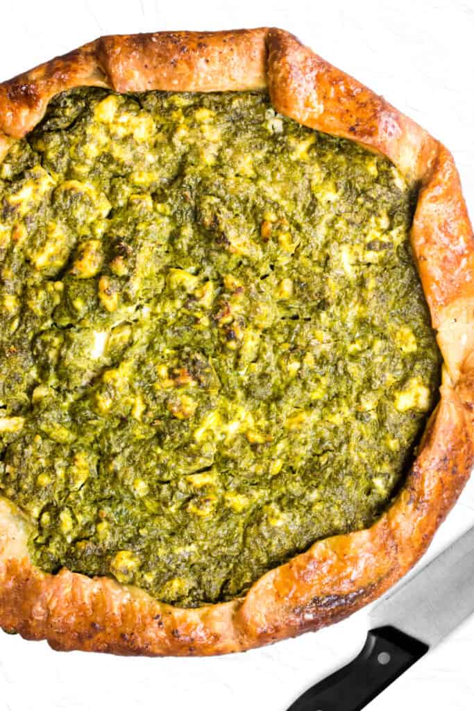 A Savory Galette with a spinach filling and crispy crust