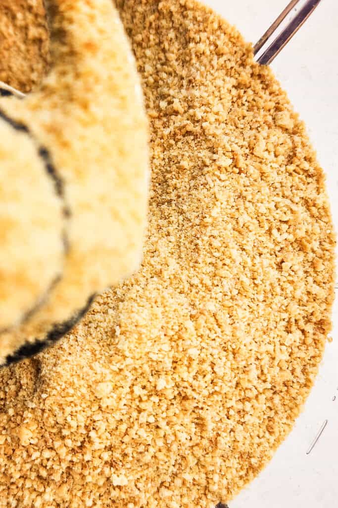 Crushed Graham Crackers in a food processor