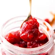 a spoonful of Homemade Fresh Cranberry Sauce