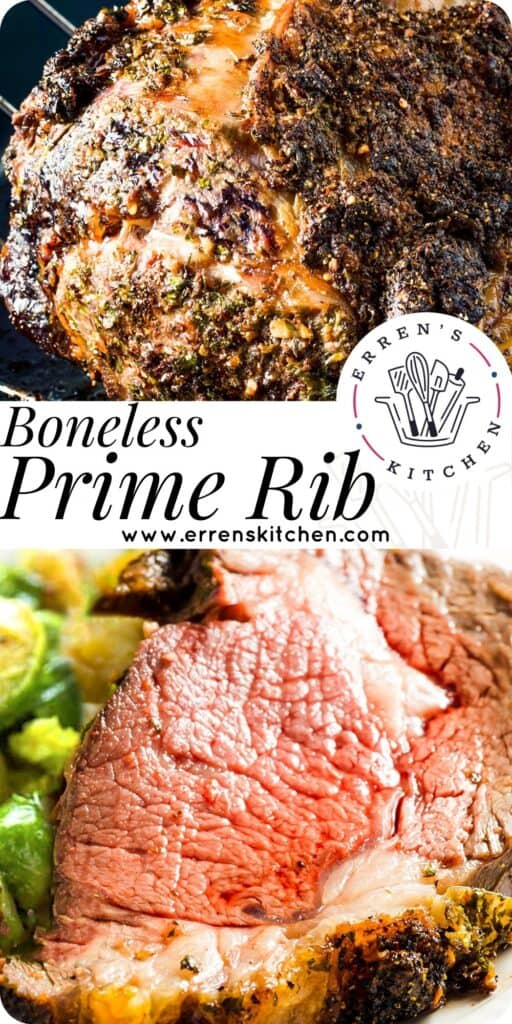 a boneless prime rib ready to serve