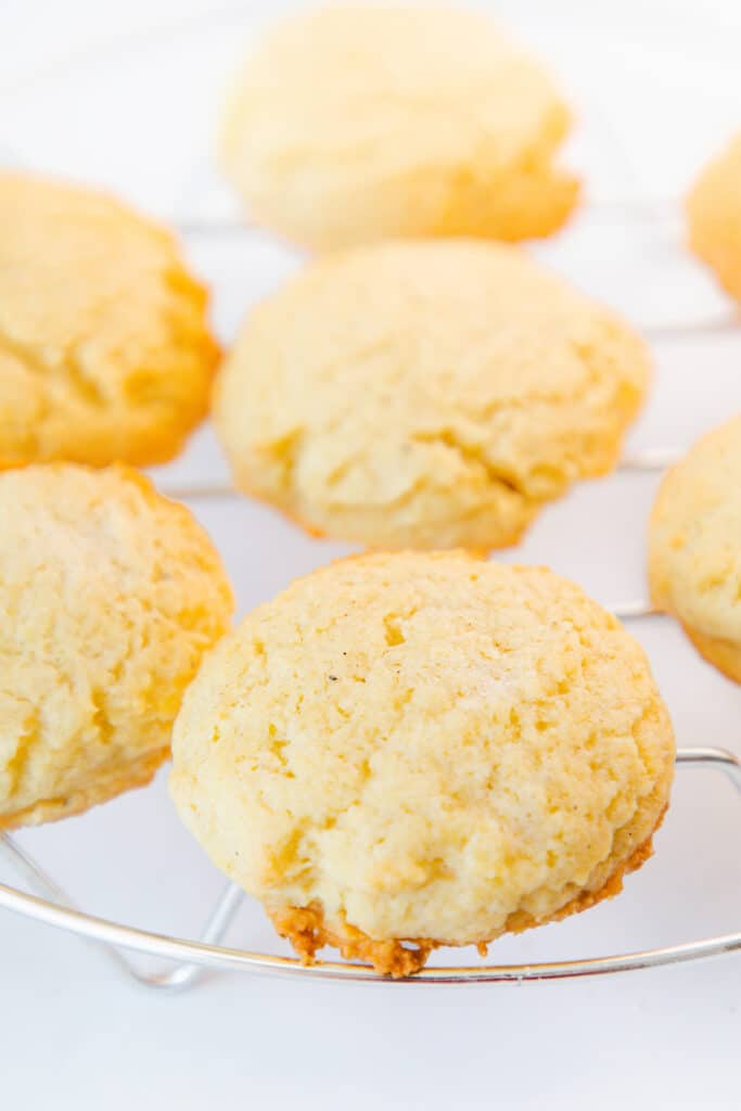 Soft Sugar Cookies cooling on a cooling rack