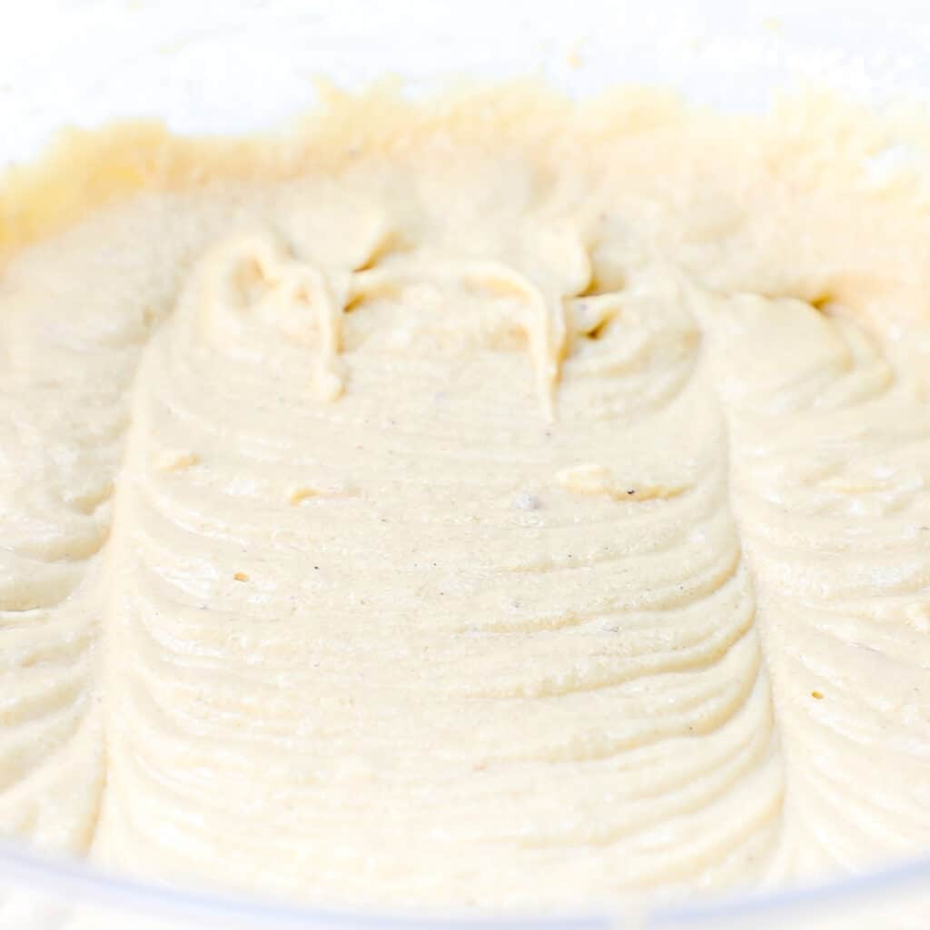 the wet ingredients mixed with the butter mixture