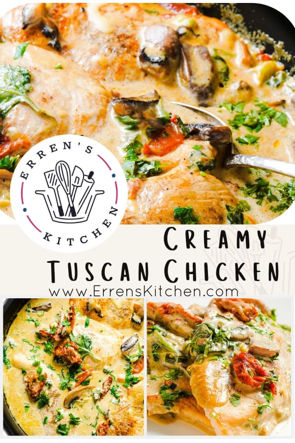 three photos of Tuscan Chicken