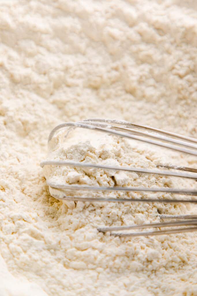 the dry ingredients mixed in a bowl 