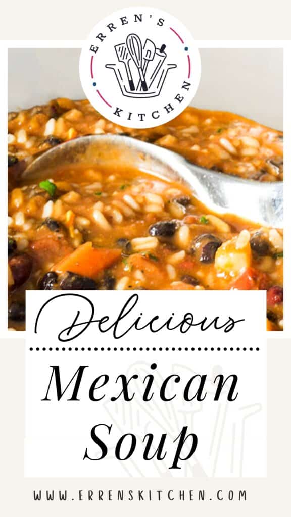 a spoon in a pot of Mexican Soup