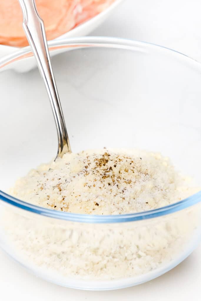 the breading mixture in a bowl