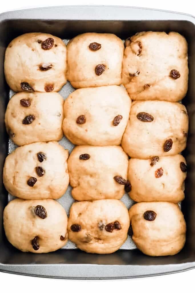 the dough balls doubled in size in the pan