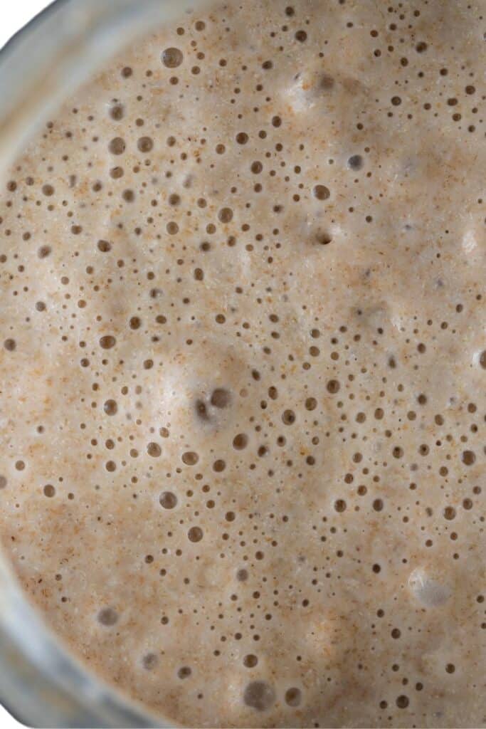 the foaming yeast mixture