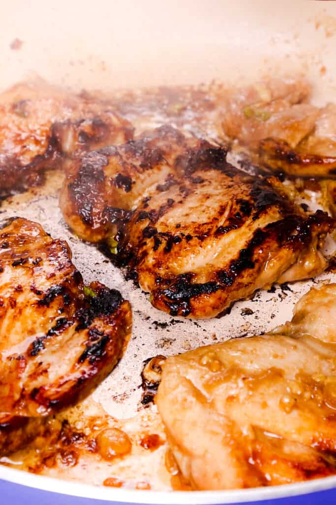 Miso Chicken cooking in a pan