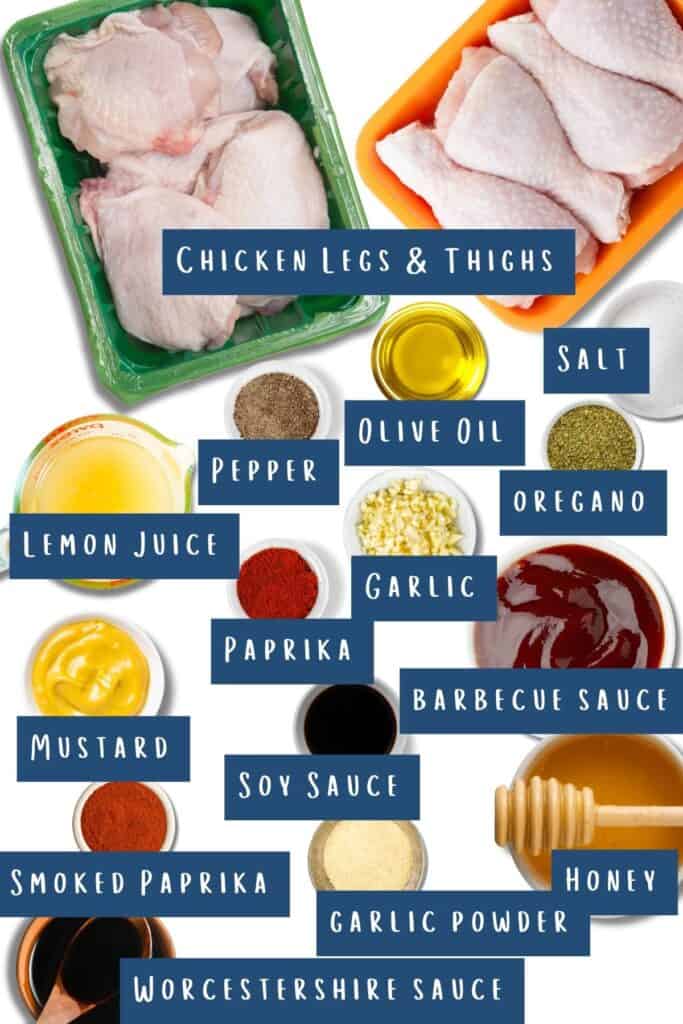 all of the ingredients for this recipe laid out on a table