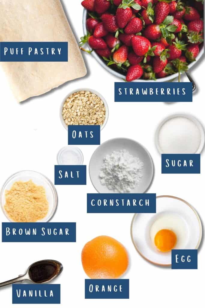 all of the ingredients for this recipe laid out on a table