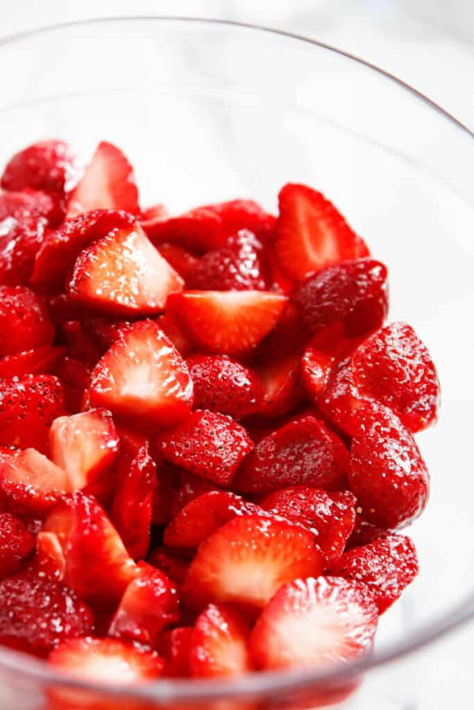 the Strawberry Galette filling mixture in a bowl