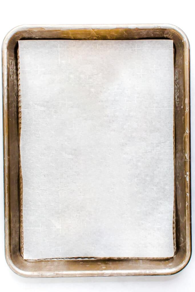 a pan with baking paper
